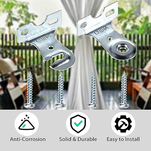 Miniatura 6 de Sumnacon Metal Window Shade Brackets-4PCS Roller Shade Hardware Outside Mount with Screws,Sturdy Roller Shades Bracket for Living