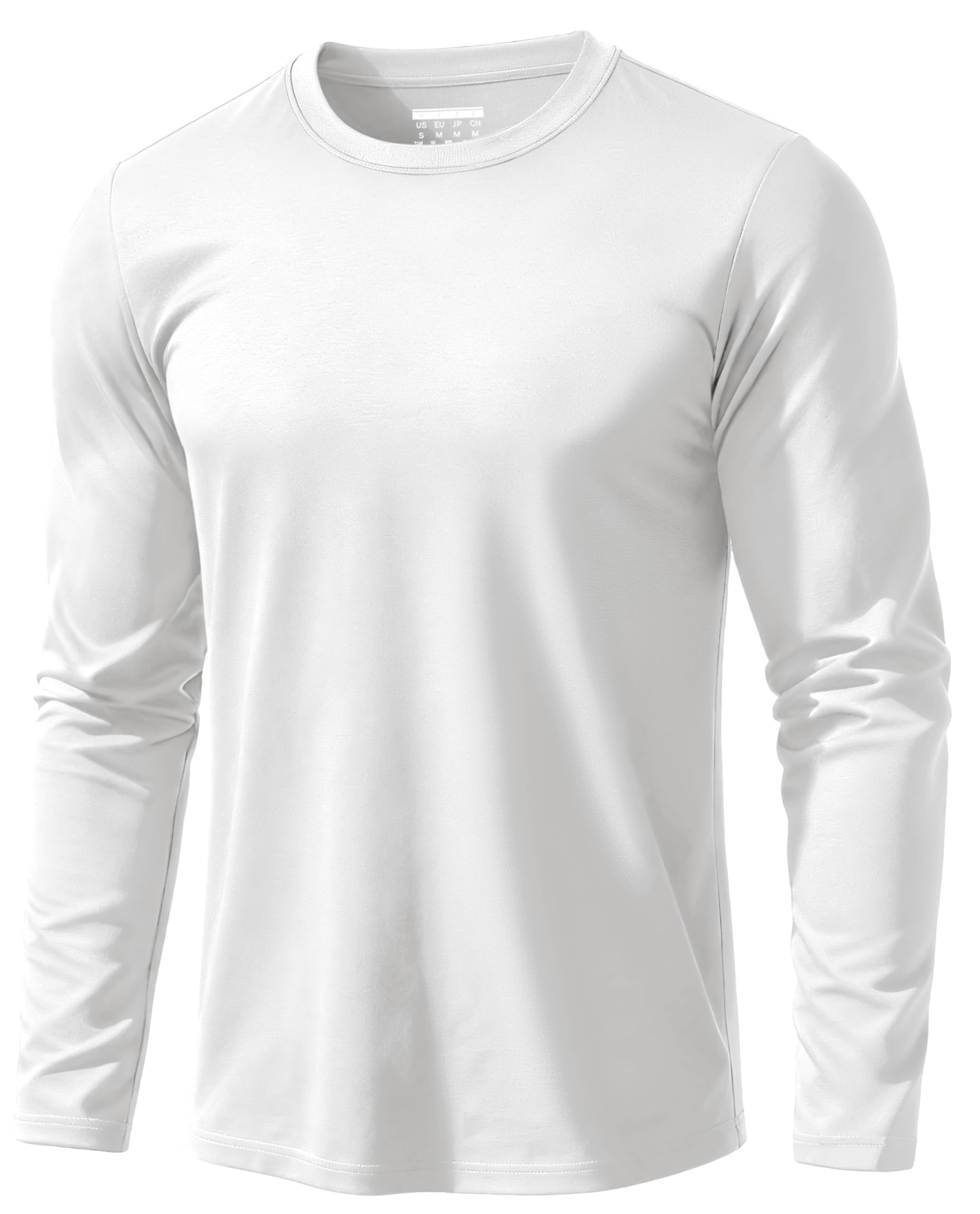 EKLENTSON T Shirt Herren Baumwolle Rundhals Langarm Basic Shirts Casual Komfortabel Tee Einfarbig Freizeit Tops