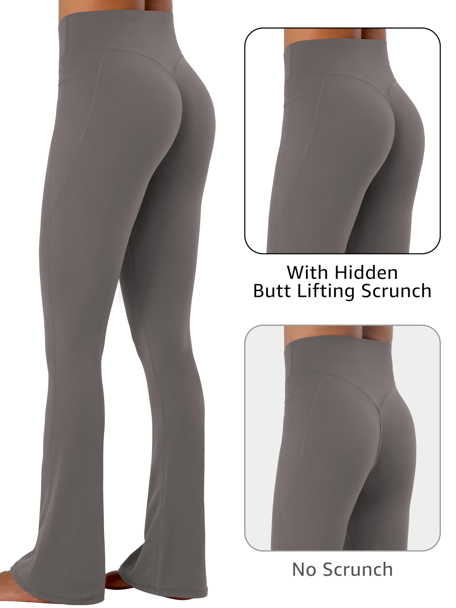 Sunzel Leggings da donna con tasche senza cuciture frontali per il controllo della pancia, mini pantaloni da yoga svasati