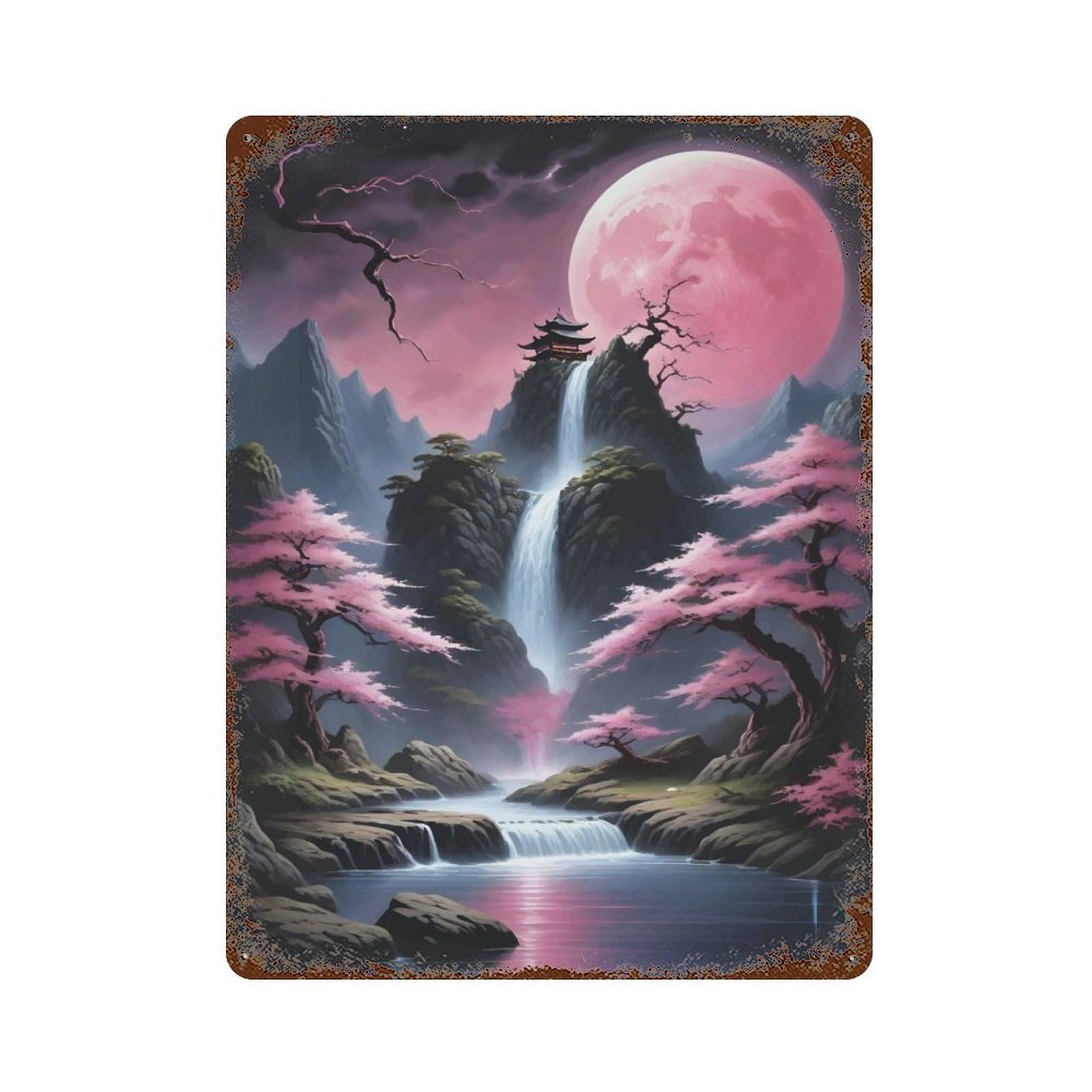 Full Moon Valley Decorative Tin Sign 15.7"x11.8", Rustic Home Decor for Garage, Pub Or Kitchen