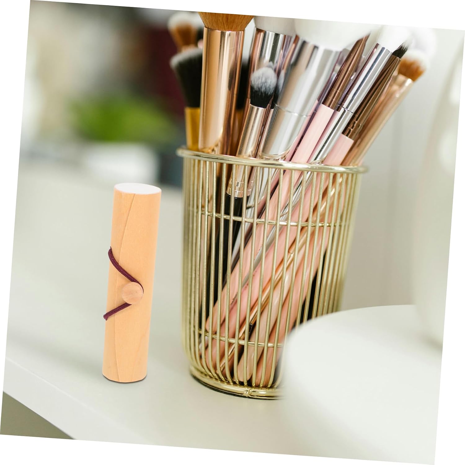 4pcs Wooden Scroll Lipstick Storage Organizer Case for Women image 5