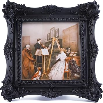 SIKOO Vintage Picture Frames 4x4 Black Antique Ornate Picture Frame Tabletop and Wall Mount Display Vintage Gothic Wall Decor Gallery Retro Home Decor
