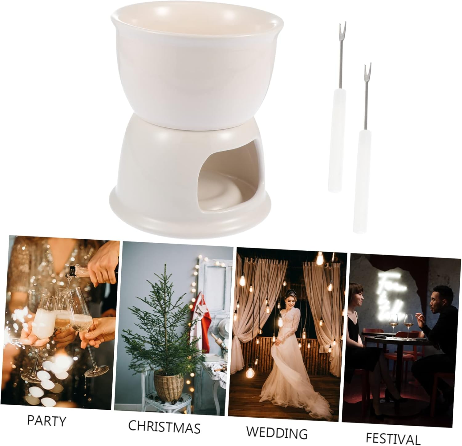 PRETYZOOM Melting Pot for Chocolate Ceramic Cheese Fondue Sturdy and Great for Bakers