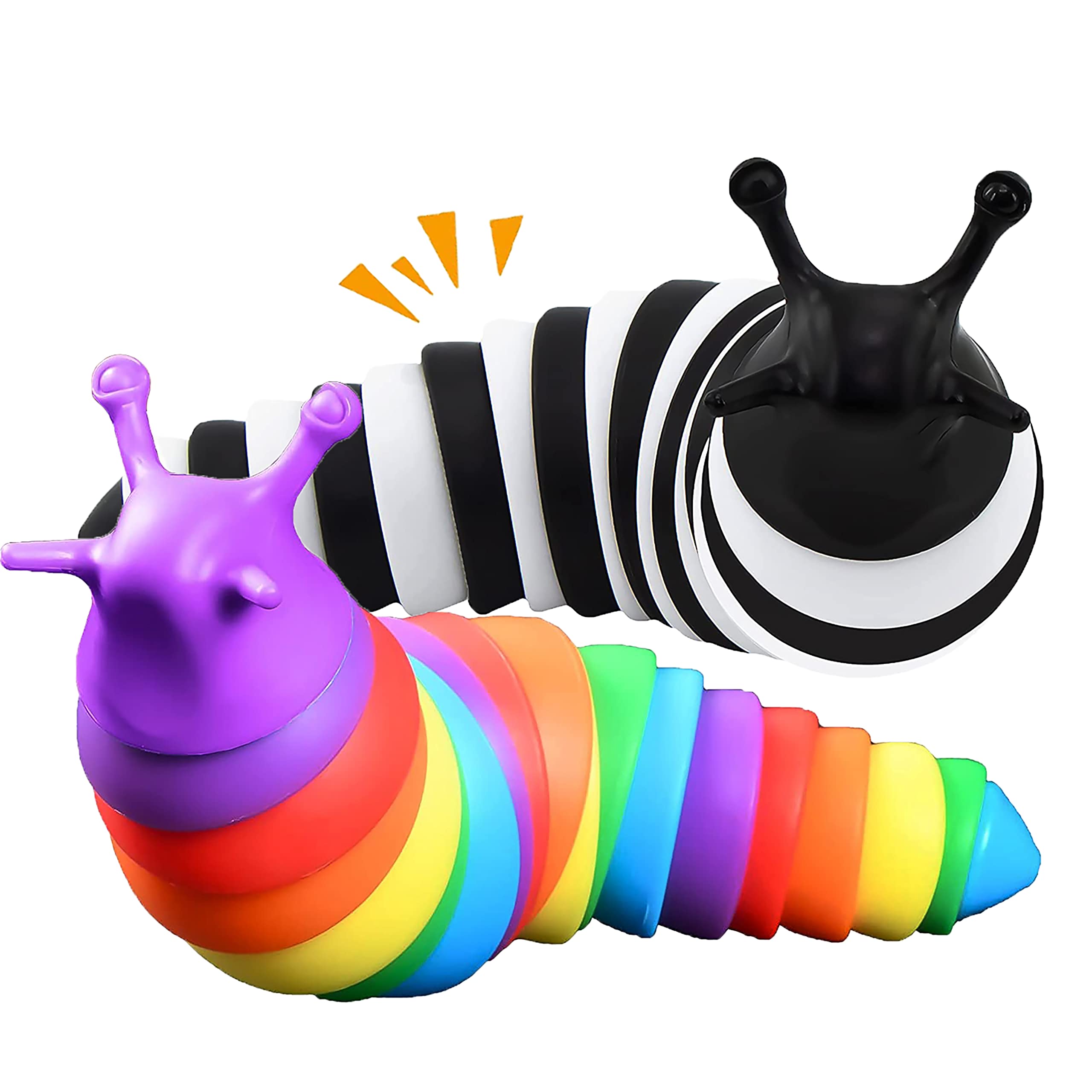 AILIMY 2PCs Fidget Slug 3D Printed Articulated Slug Fidget Toy Slug Toys Large Sensory Toys for Adults Kids Relief Anti Anxiety Toy Gift