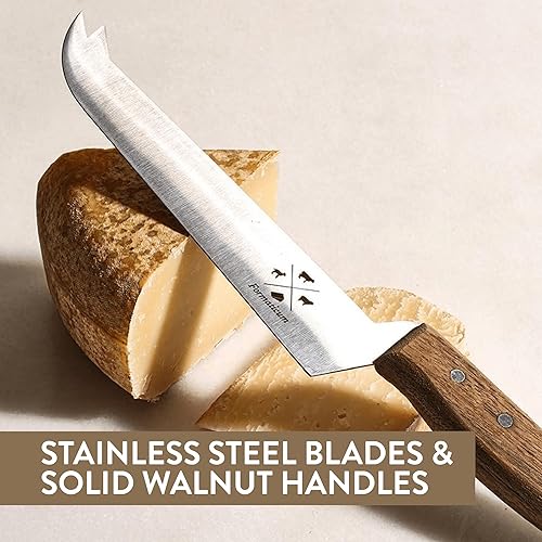 Miniatura 8 de Formaticum Cuchillo profesional para queso rebanador de queso firme y duro de 8 x 1.25 pulgadas, hoja de acero inoxidable a prueba de óxido con
