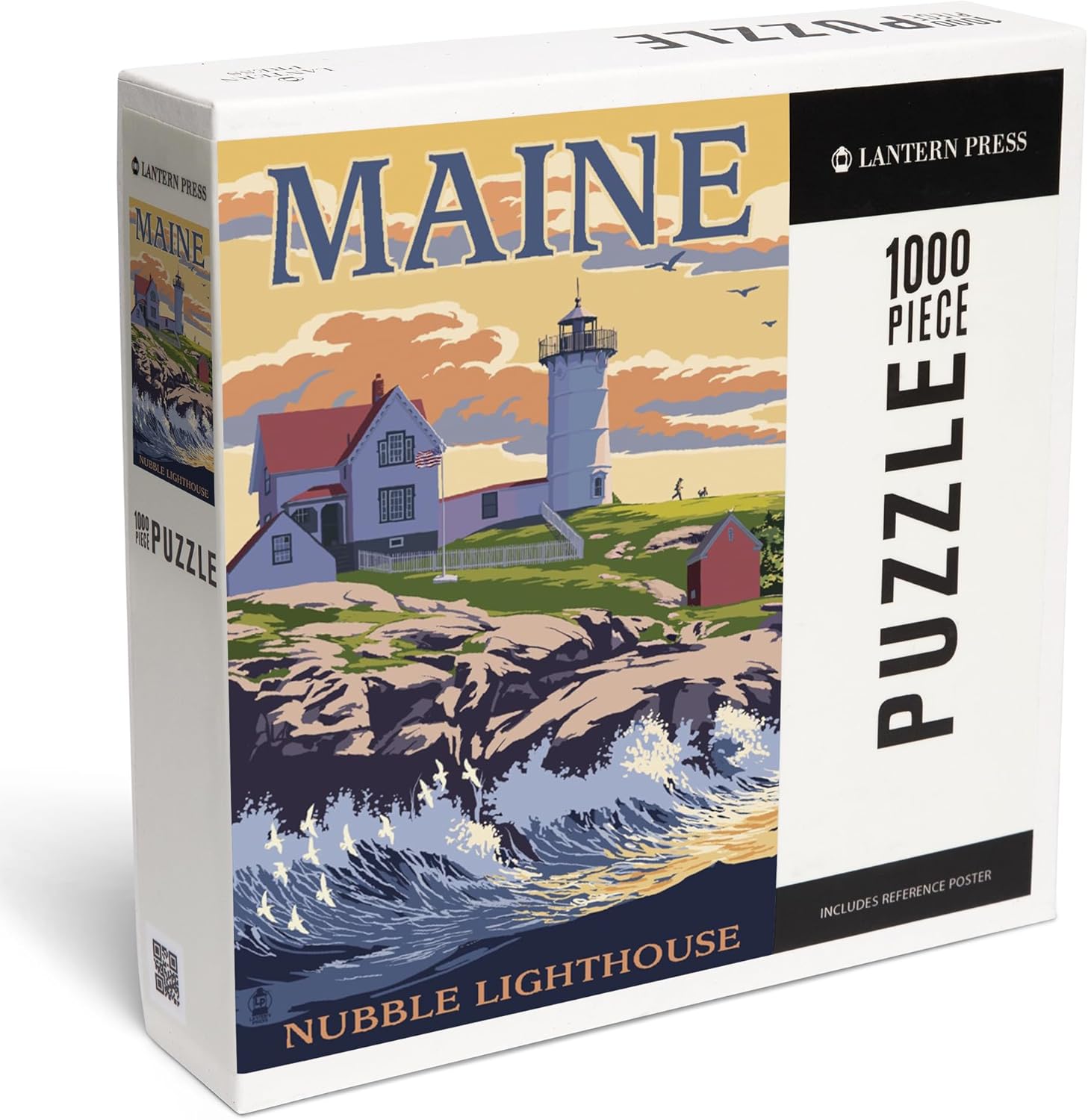 York, Maine, Nubble Lighthouse (1000 Piece Puzzle, Challenging Jigsaw Puzzle for Adults, Made in USA)