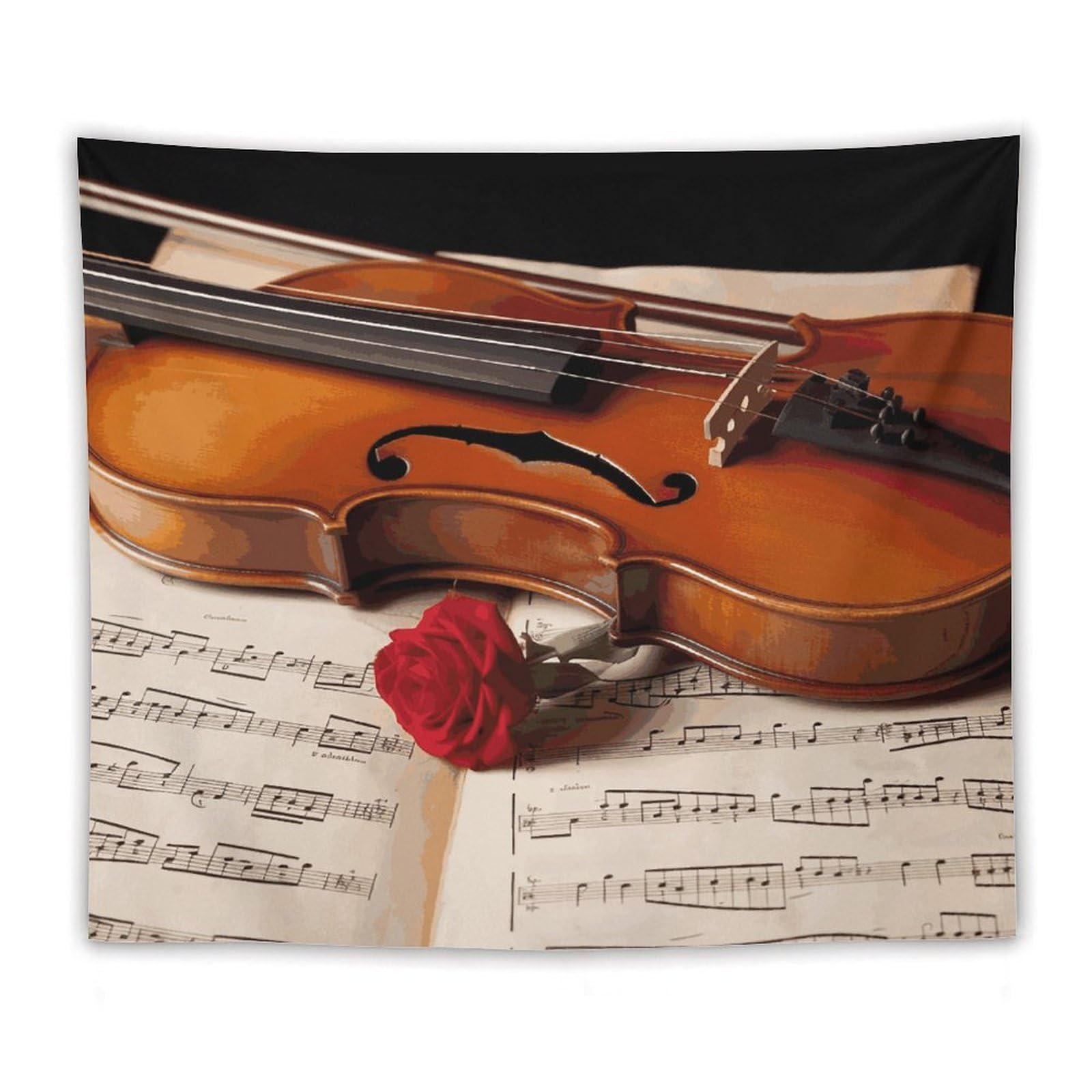 LDGSUPH Violin Sheet Music Tapestry Wall Hanging Decor Anti-fading Aesthetic Wall Tapestries Fashion Wall Blanket Decor Modern Wall Art Tapestry for Bedroom Home Decor 50"x60"
