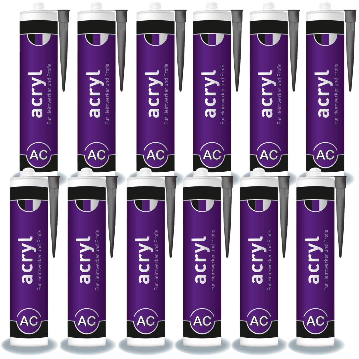 Maler-Acryl 310 ml Kartusche grau, Dichtstoff überstreichbar, universell einsetzbar im Innen-Bereich, Abdichten von Fenster, Türen und Sockelleisten