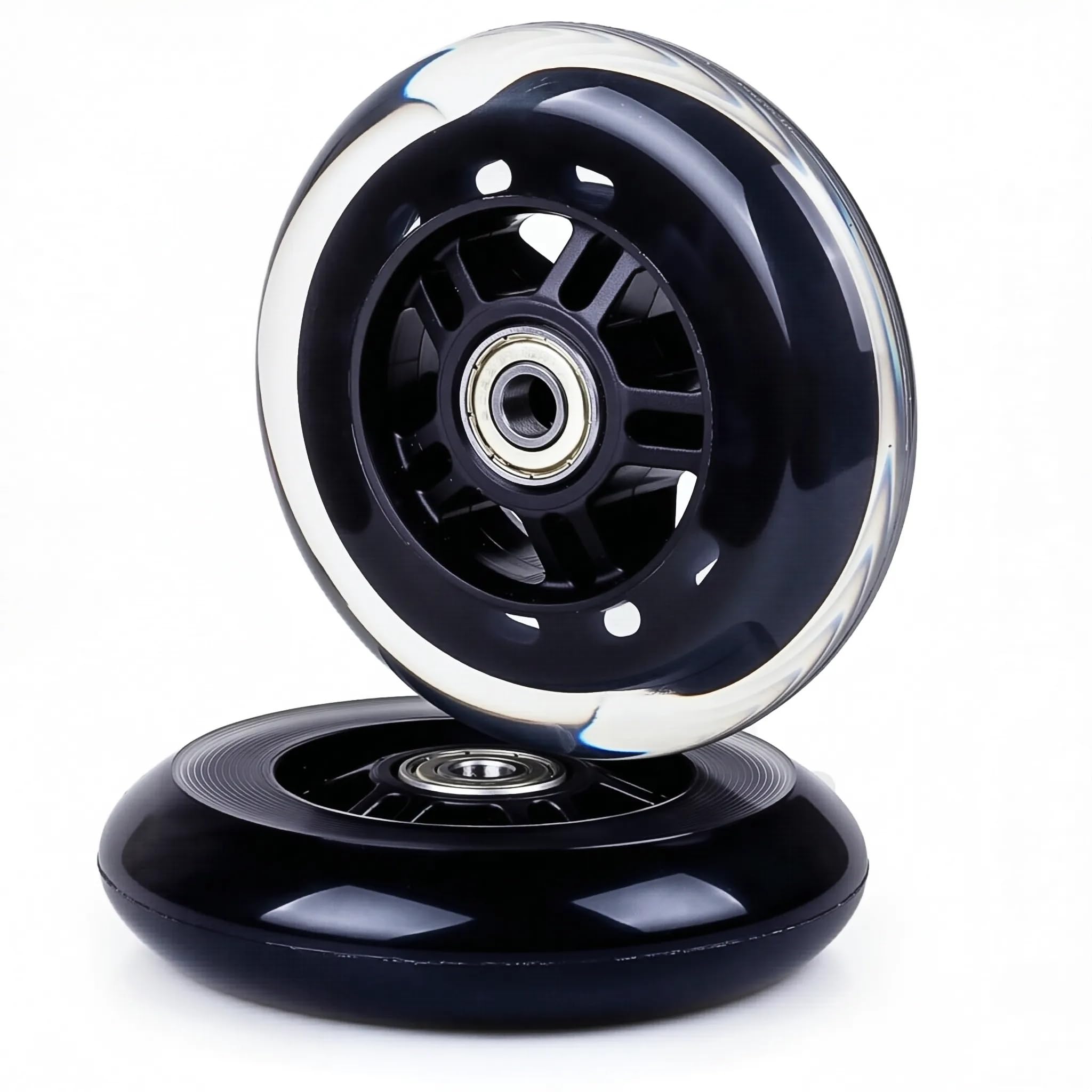 Little World Scooter Wheels - Quality Pair of 2pcs 100mm Stunt Scooter Wheels for Smooth Ride