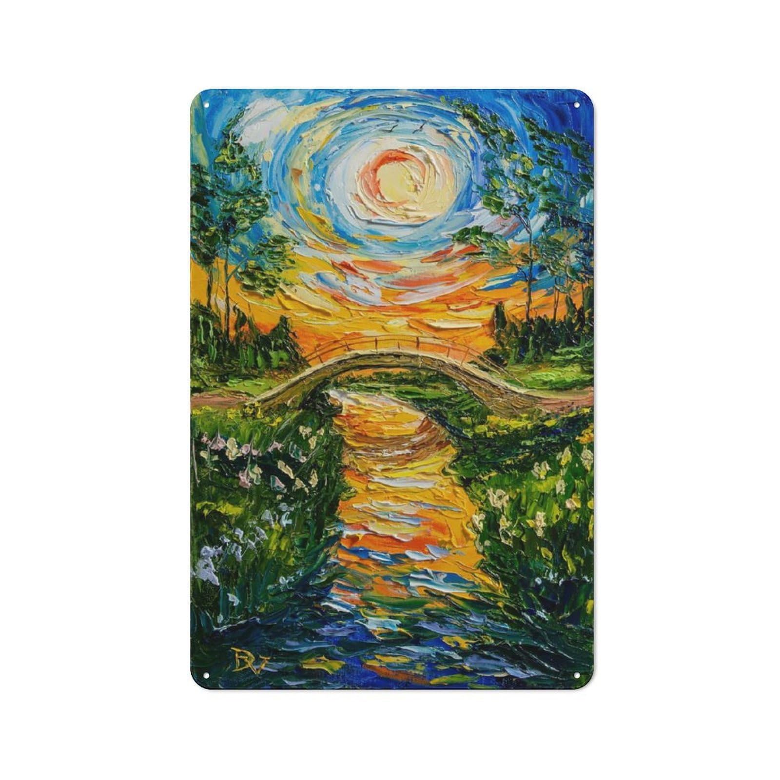 Embrace of The Sunset Industrial Metal Wall Decor 30x20cm, Tin Sign for Workshop, Basement, Shed Or Games Room