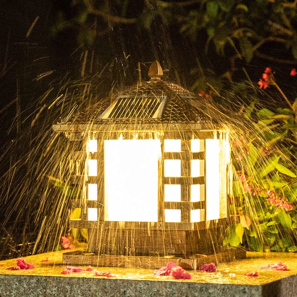 Lampada da Esterno Impermeabile Ip65, Lampada Solare da Palo, Lampada A LED Solare da Palo, Lampione Stradale per Portico, Giardino, Prato, Lanterna da Palo per Cort
