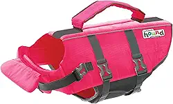 Outward Hound Colete salva-vidas para cães Granby Splash, colete salva-vidas de alta flutuabilidade para natação, passeios de barco e segurança na água, pequeno, rosa