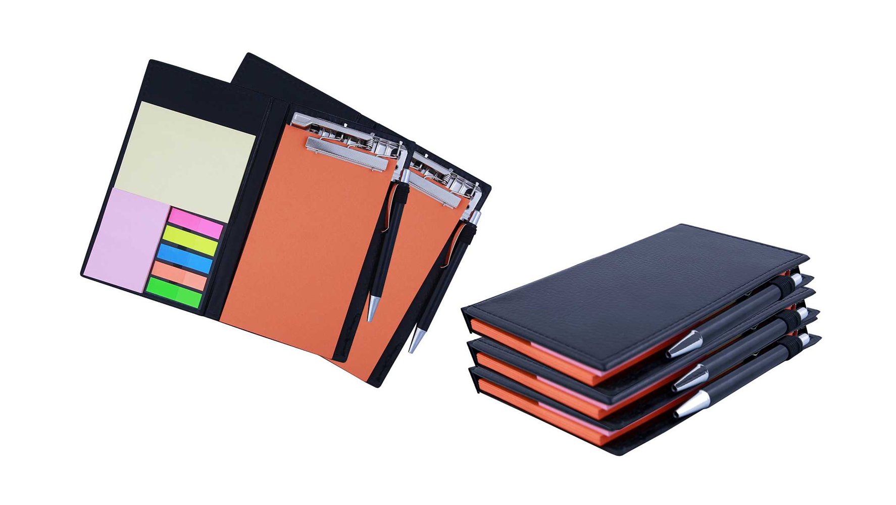 COI Memo Note Pad/Memo Note Book with Sticky Notes & Clip Holder in Diary Style (White 5 pcs) (Rust)