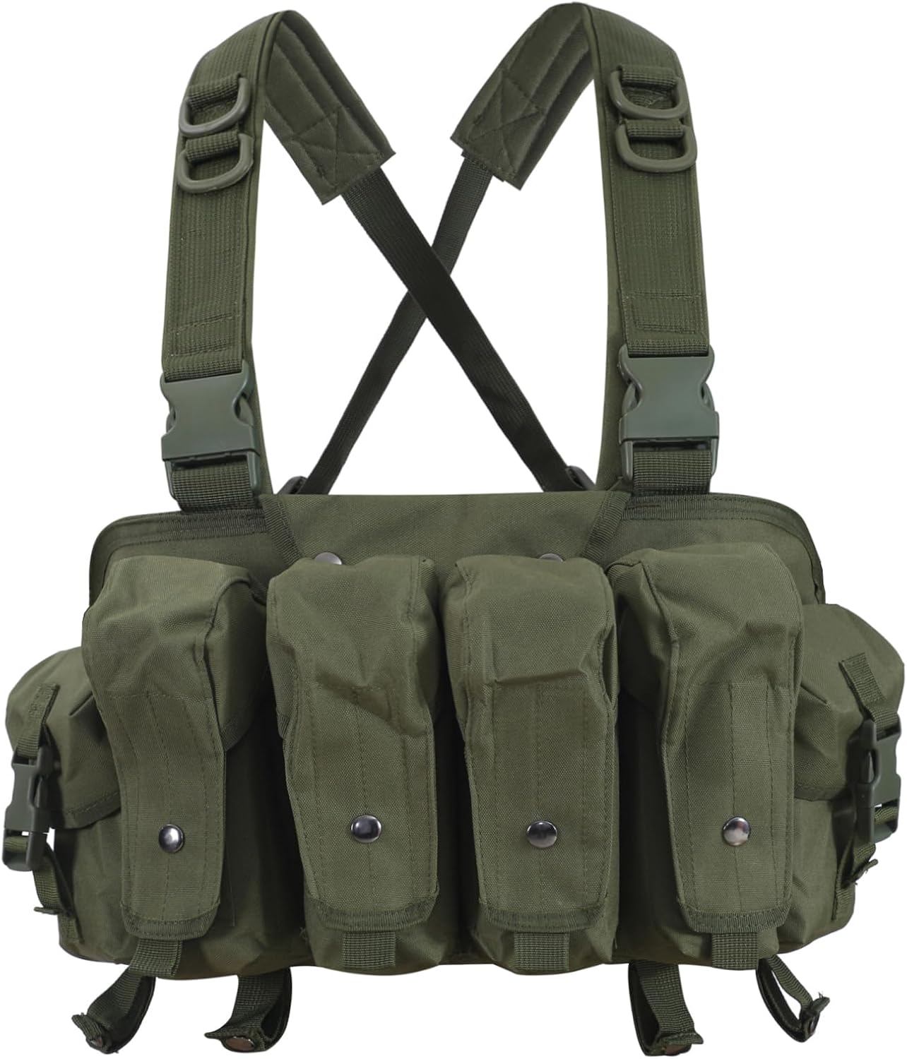 7 Pockets Tactical Chest Rig Vest Adjustable Chest Rigs Tactical with Mag Pouch X Harness for Men Women