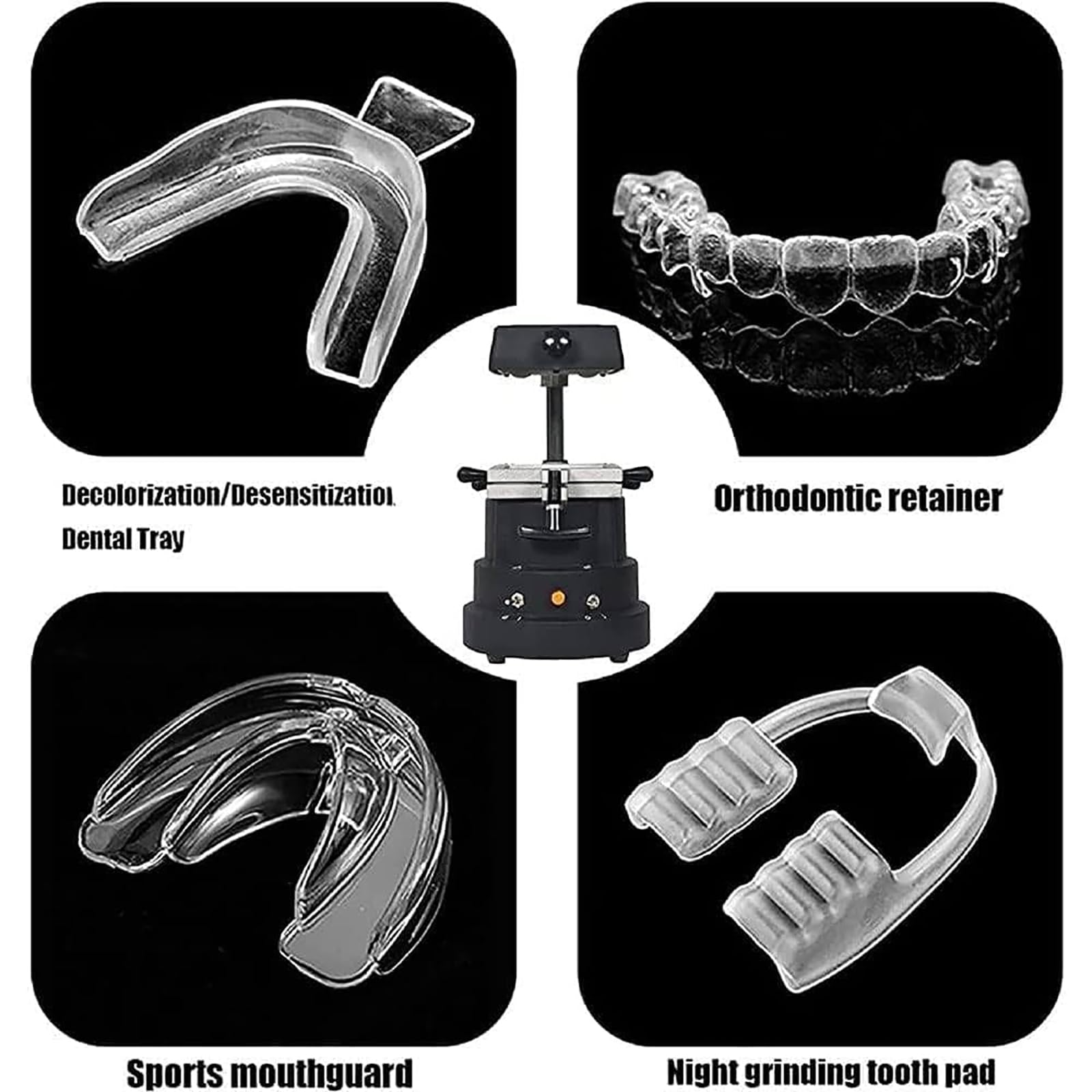 Dentalna maszyna do formowania próżniowego, szybkie prototypowanie 15-20 s, z 2 płytkami membrany ciśnieniowej, sprzęt do termoformowania 360°, sprzęt laboratoryjny do klinik dentystycznych