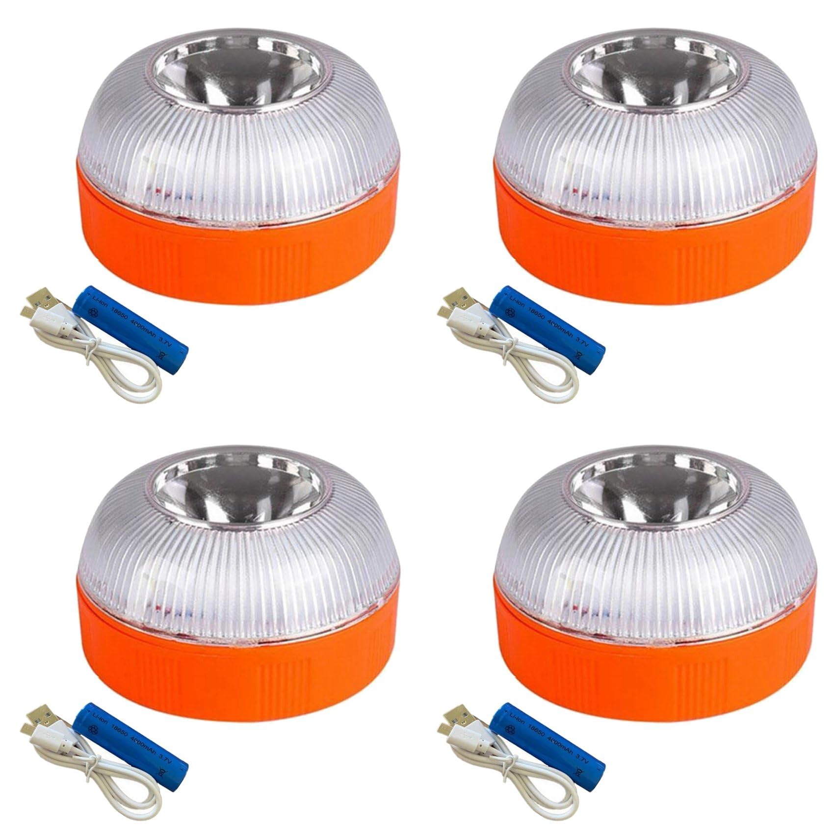4X V16 Luz de emergência para carro USB recarregável luz de emergência LED luz de aviso