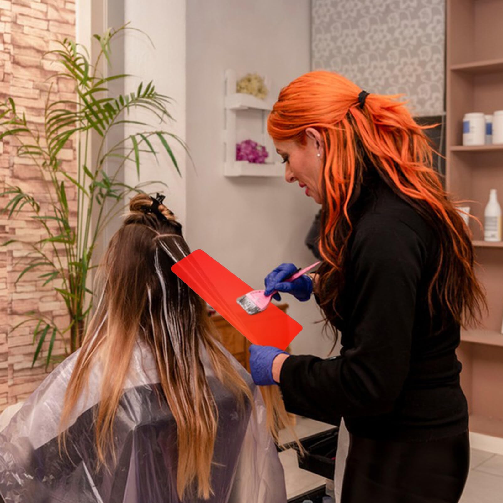 Healeved Planche de Coloration Capillaire Outil Professionnel en Acrylique Rouge pour Application Facile pour Teinter les Cheveux Rapidement et Efficacement à Domicile ou Salon