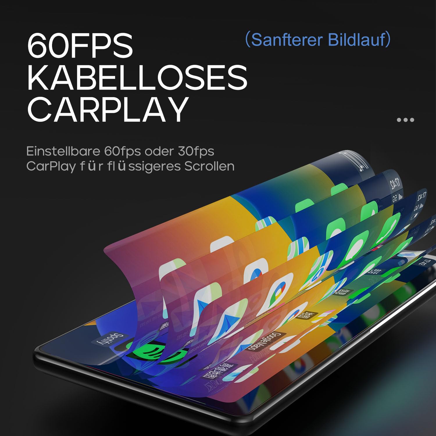 CarpodGo T3 Pro Portable 60fps Wireless Carplay Android Auto,Display-Only BT-Modus unterstützt Lenkradsteuerung8,9 Zoll 1920 * 720 IPS Touchscreen Auto-Stereo