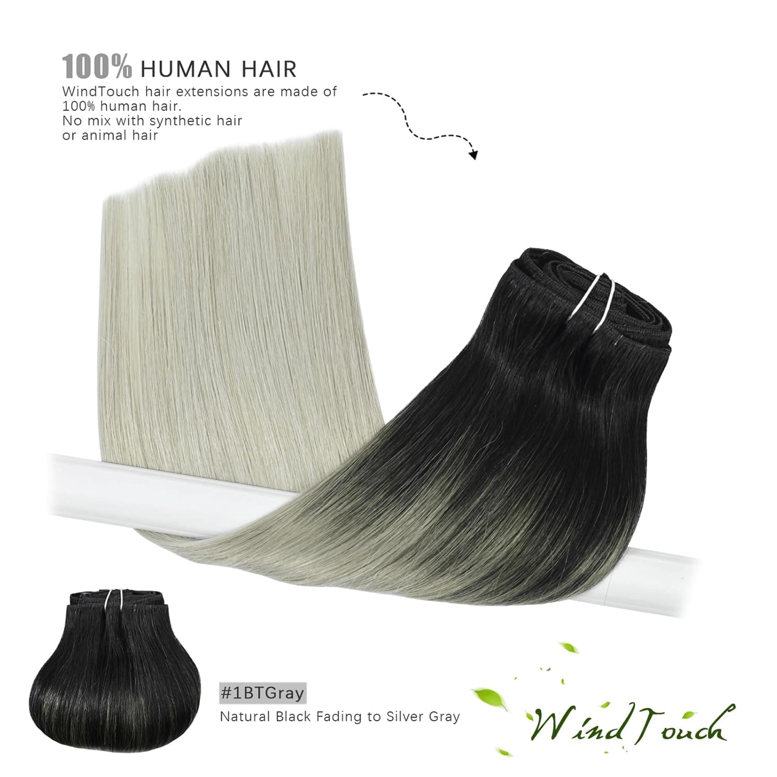 WindTouch Clip in Hair Extensions Human Hair, 15 Inch 75g #4 Medium Brown Hair Extensions for Women Real Human Hair Clip in, Remy Human Hair Extensions Clip ins, Soft Natural Straight — view 46