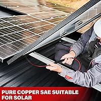 Vista 4 de Paquete de 8 Cables de Extensión SAE de Calibre 14 de 1 Pie Cobre Puro Conector SAE 14AWG 2 Pines Enchufe Individual Conector Rápido para Panel