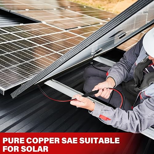 Miniatura 4 de Paquete de 8 cables de extensión SAE de calibre 14 de 1 pie, conector SAE de cobre puro, 14 AWG, 2 pines, conector rápido para panel solar, motor de