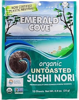 Emerald Cove Organic Pacific Nori - Untoasted Hoshi - Silver Grade - .9 Oz - Case Of 6