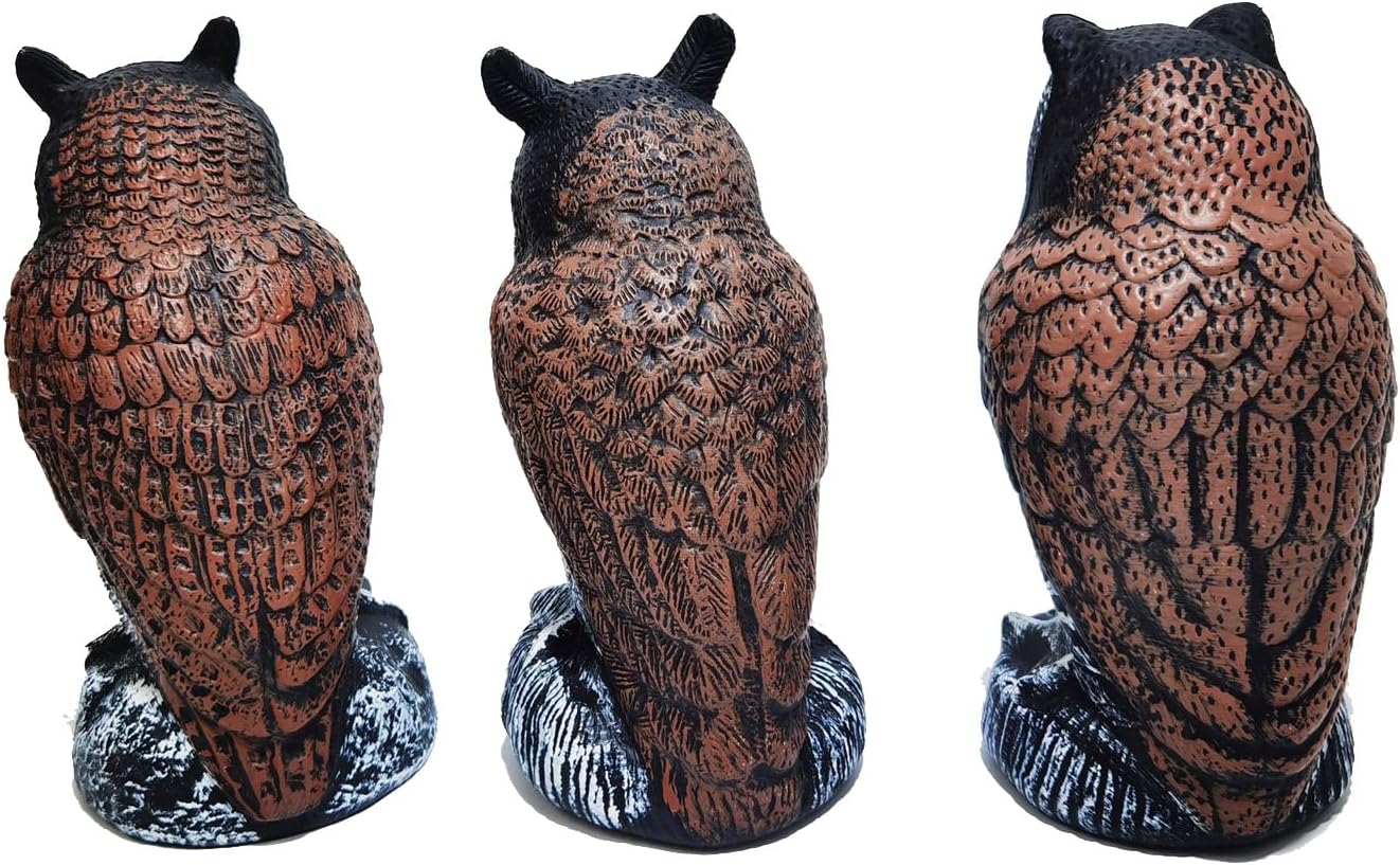 Fake Owl Scarecrow Sculpture,Decoys to Scare Birds Away from Gardens and Patios, Scarecrow Plastic Owl Statues, Pigeon Deterrent - Image 5