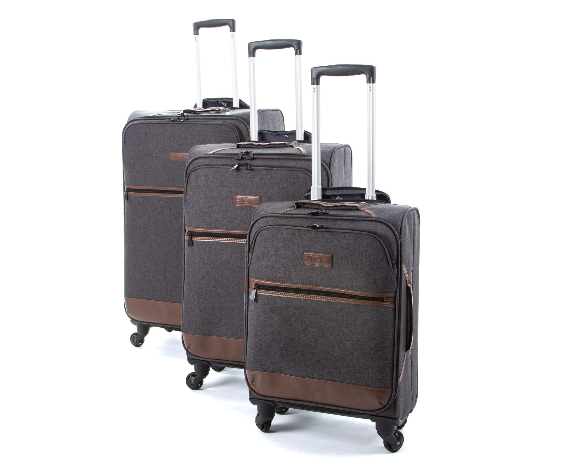 Buy JCB Cabin Approved Lightweight 4 Wheel Black Suitcase Luggage