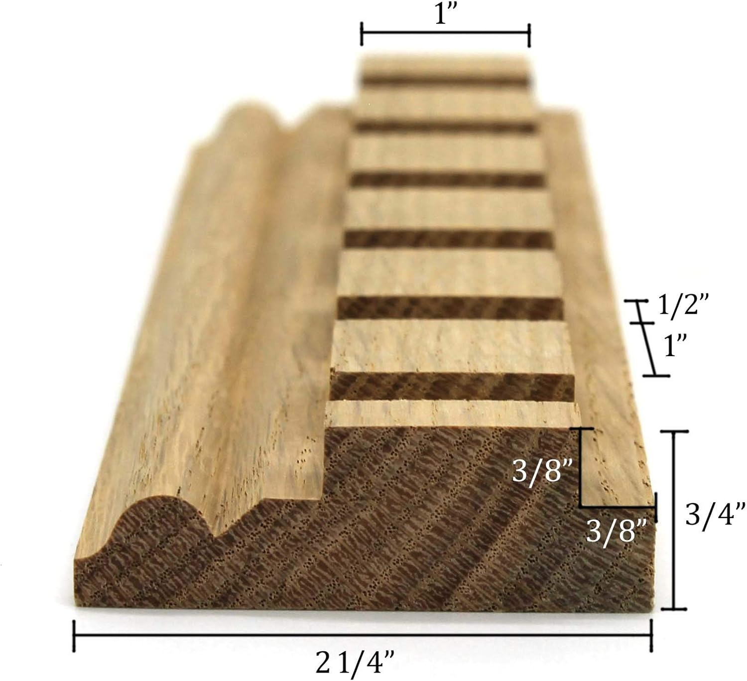 3/4" x 2 1/4" Red Oak, Hardwood, Dentil Molding, Decorative Trim (3, 8 ft.)