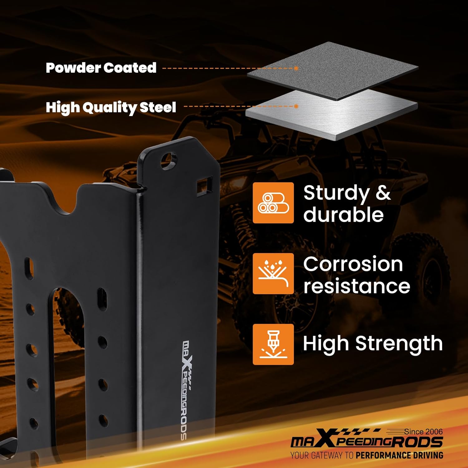 maXpeedingrods Winch Mounting Bracket Plate for Polaris Ranger Full-Size 570/900/1000 2014-2024 & Gravely ATLAS JSV UTVs