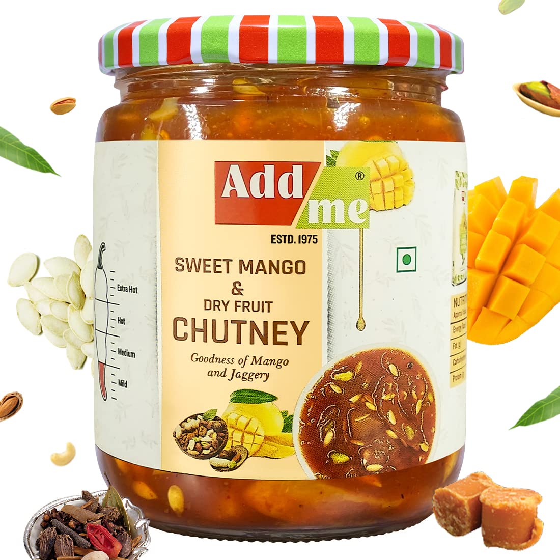 Add Me Navratan Sweet Mango Chutney with Dry Fruits 600g aam ka khatta meetha achar Without Oil (B09RV77V11) Amazon Price History, Amazon Price Tracker