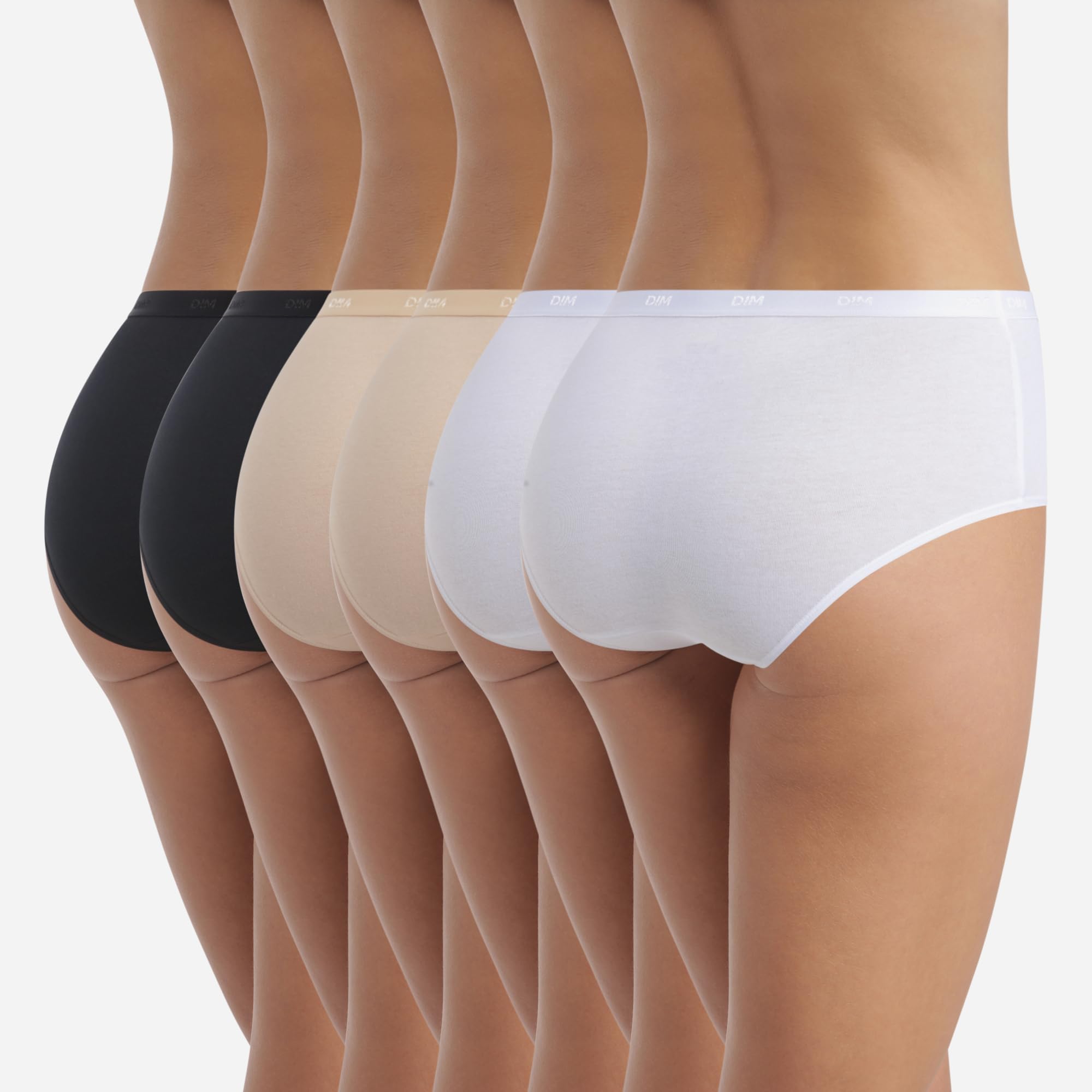 DIM Boxer Femme Lot de 6 | Les Pockets Ecodim Coton Confortable & Doux | Ceinture Invisible | Finitions Extra Plates | Multicolore