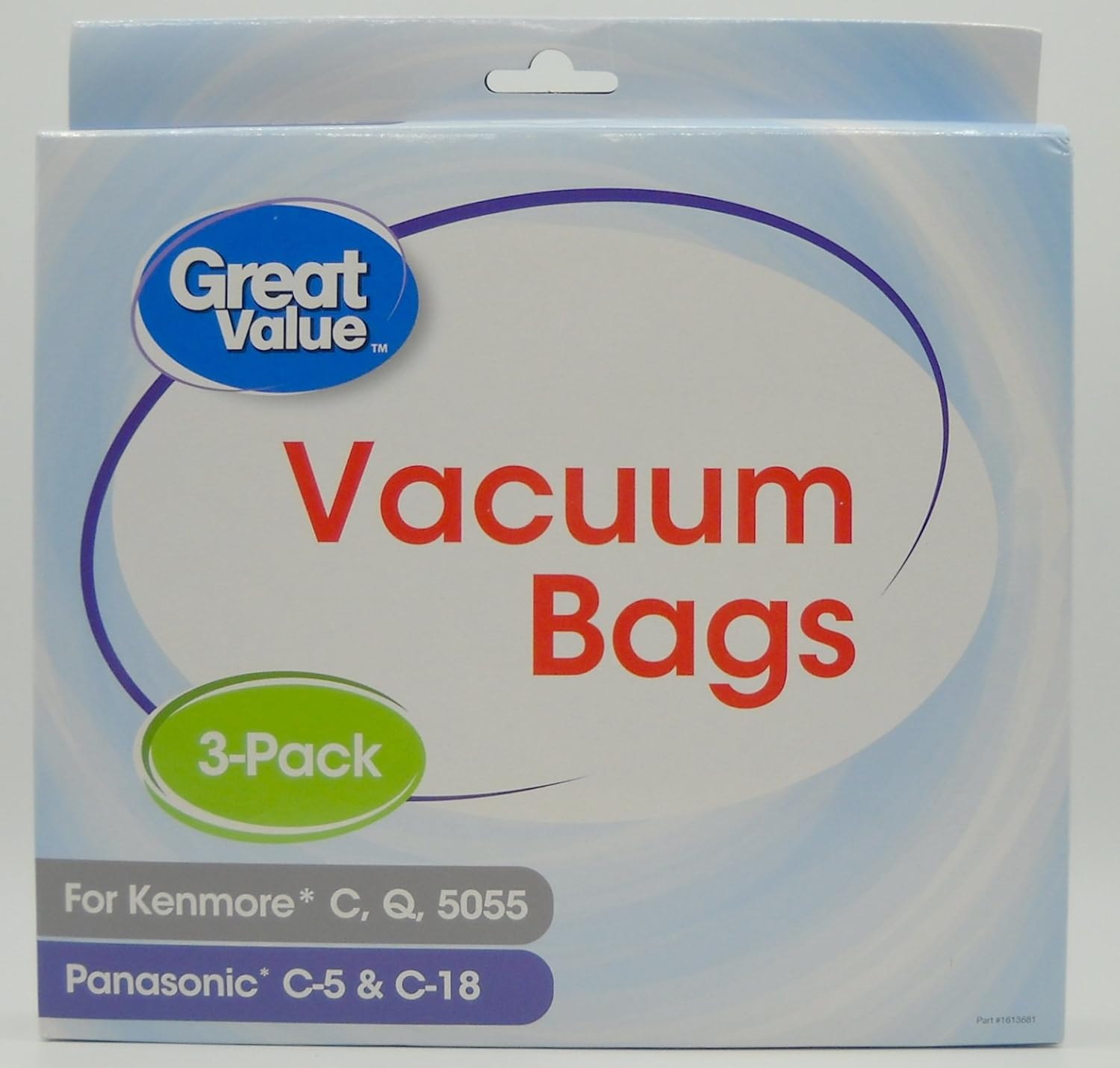 Great Value Vacuum Bags, 3 Pack, Kenmore Bag C, Q, 5055