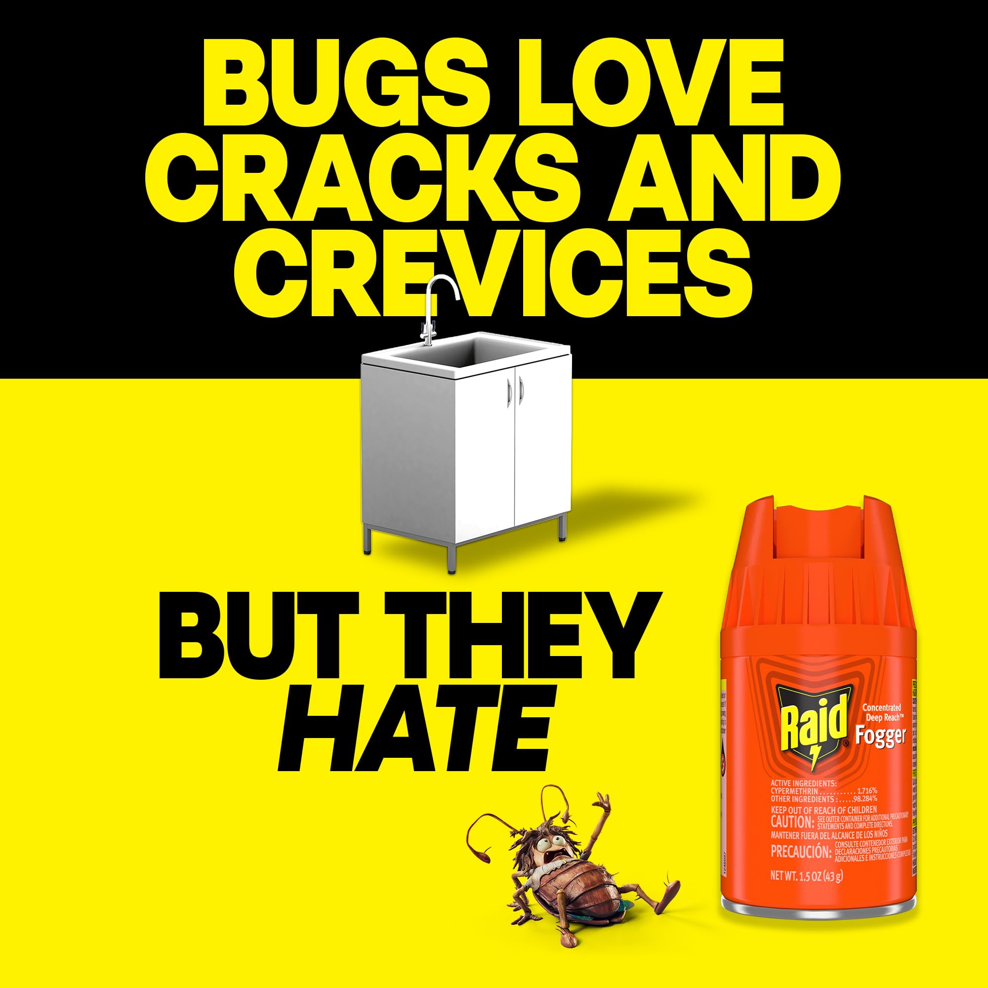 Raid Roach Fogger - Kill Roaches & Fleas -6