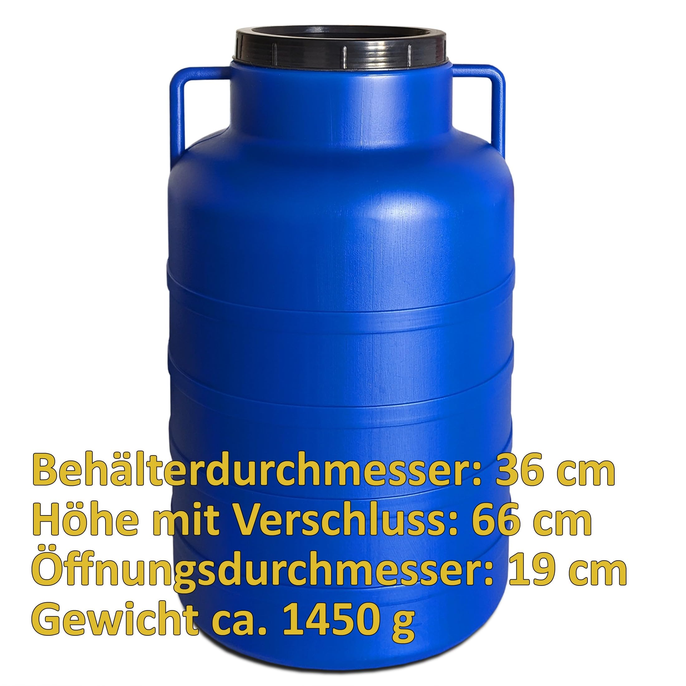 Plasteo 60 Liter Weithalsfass Mit Spannverschluss – Luftdicht, Stapelbar, Frostsicher, Für Futter, Regen, Transport & Lagerung (blau)