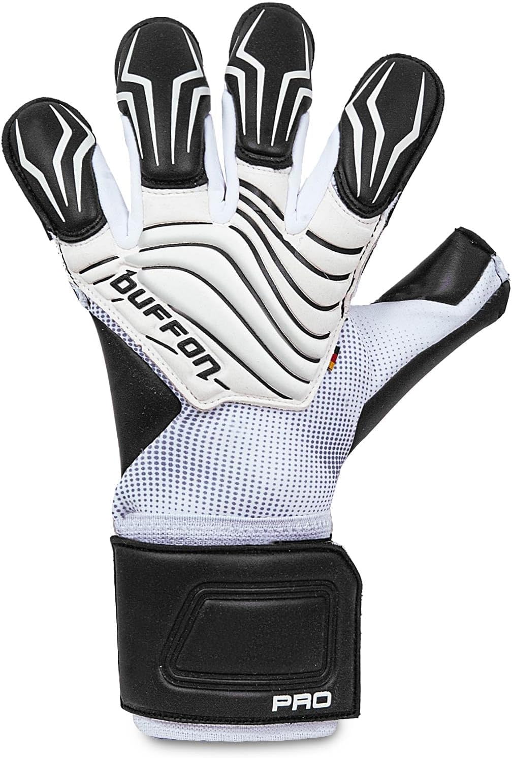 Buffon Atom Professional Goalkeeper Gloves – Unisex G-Flat Cut, 3.5 mm German Latex Prime Grip Palm, Outlast® Temperature-Regulating Backhand, Punching Zone & Extended