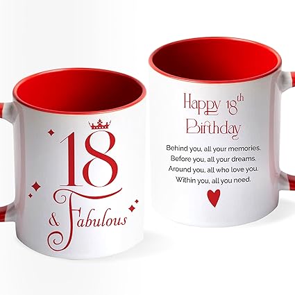 18th Birthday Gifts for Girls - 18 Year Old Birthday Gifts - Eighteenth Birthday Gifts - Happy Birthday Gifts for 18 Year Old Girl, Daughter, Sister, Granddaughter, BFF, Friend - 18th Ceramic Mug 110z