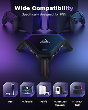 AIMZENIX Monster Keyboard Mouse Adapter for PS5 (via Remote Play), No Recoil for FPS Games, APP Powered, Compatible with PlayStation 5, PS4, Xbox One, Xbox Series X/S, Nintendo Switch, NS2, PC, AX600