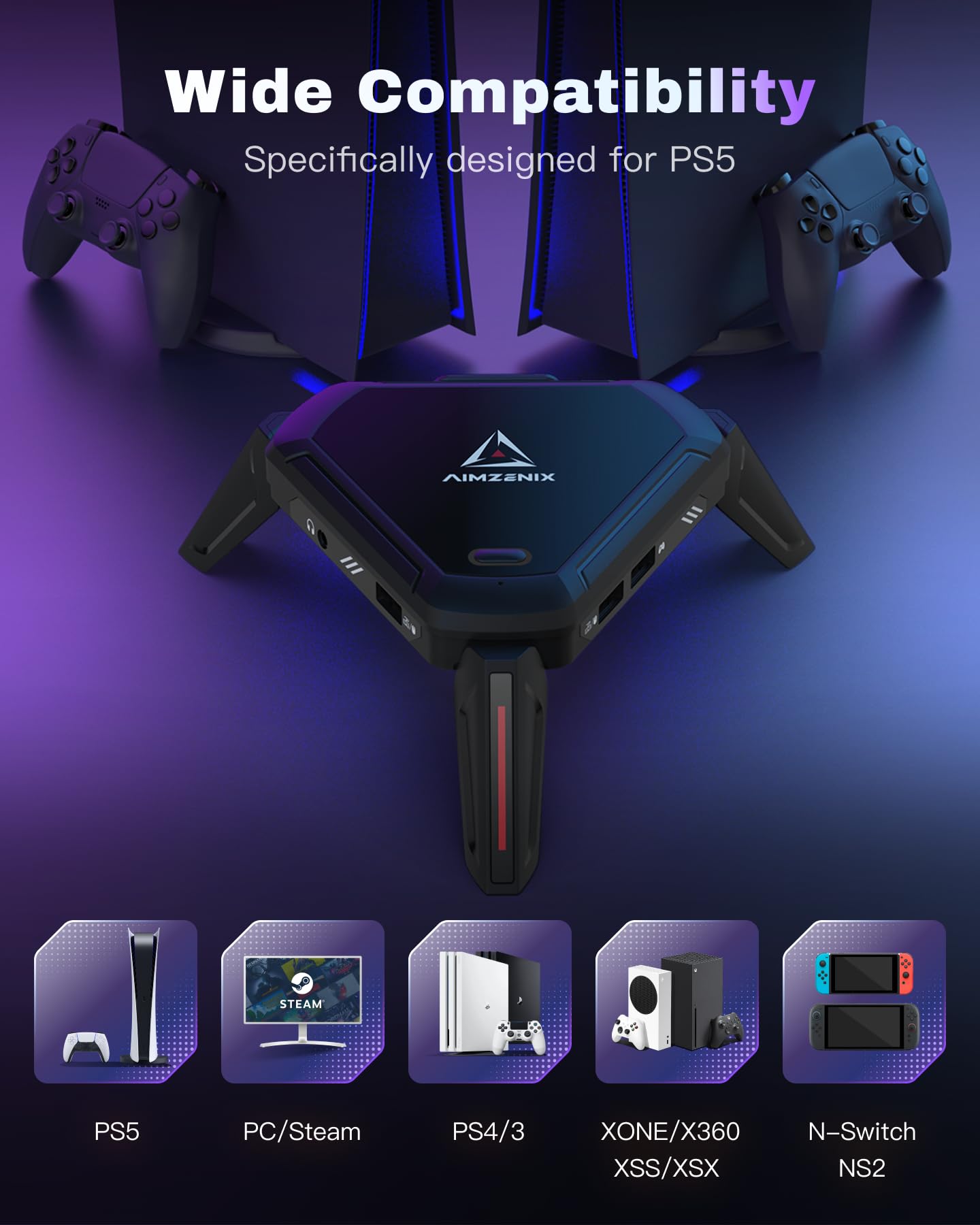 Aimzenix Monster コントローラー AIMZENIX MONSTER Controller Emulator for PS5, PS4, XONE, X360, XSS