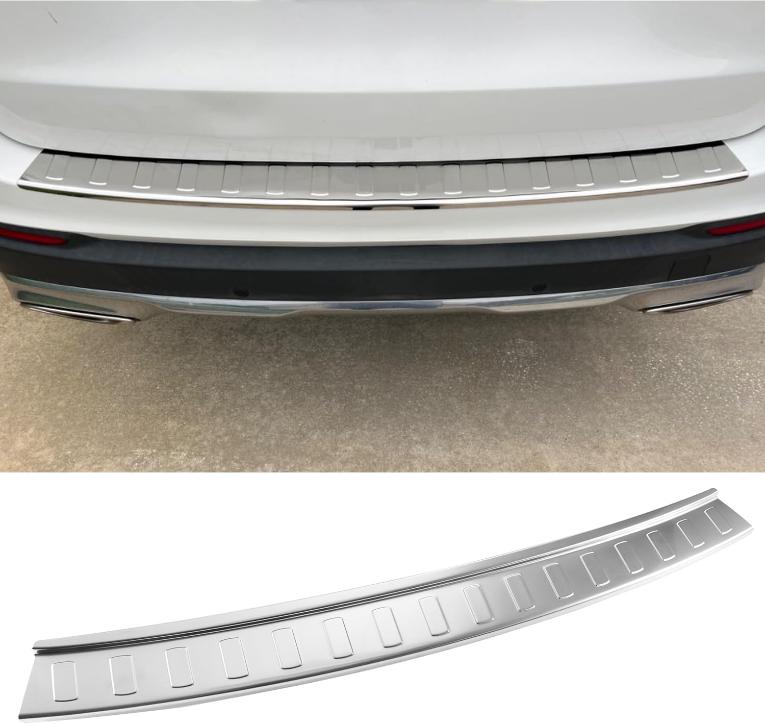 Rear Bumper Protector Guard for Mercedes Benz GLC Class X253 GLC300 GLC43 2015 2016 2017 2018 2019 2020 2021 2022 Trunk Bumper Guard Stainless Steel Chrome Rear Bumper Sill Plate Guard Cover