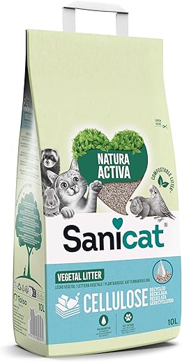 Sanicat – Lecho ecológico Sanicat Clean & Green para roedores, gatos y pájaros 10 L.