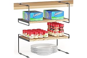 SpaceAid Cabinet Shelf Organizer: Easy Under-Shelf Storage Solution for Enhanced Kitchen Organization