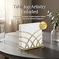 Vista 4 de Servilletero para mesa – Dispensador de servilletas vertical de hierro dorado para servilletas de papel, dispensador de servilletas para cocina