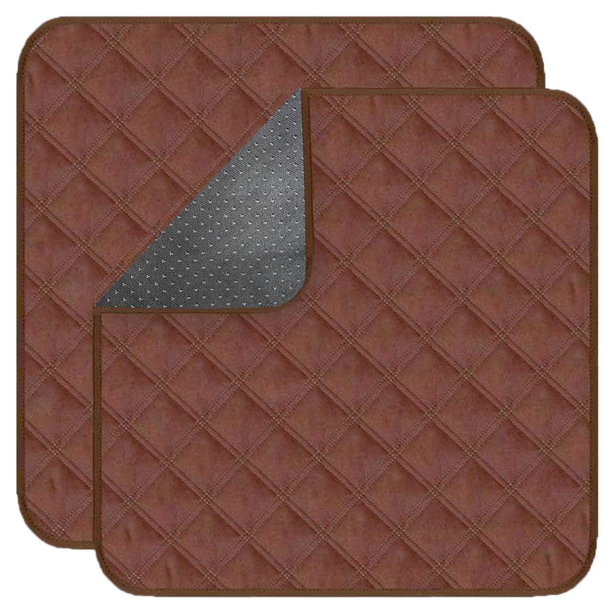 Waterproof Chair Pads for Incontinence 2Pcs Resuable Washable Seat Protector Pads for Incontinence for Senior Toddlers 22"X21" Coffee