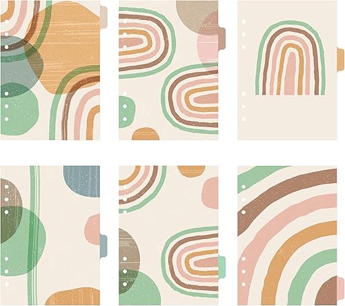 Miniatura 8 de Avery Divisores de agenda para planificadores A5, juego de 6 pestañas, diseño retro geo, 1 juego (25447)