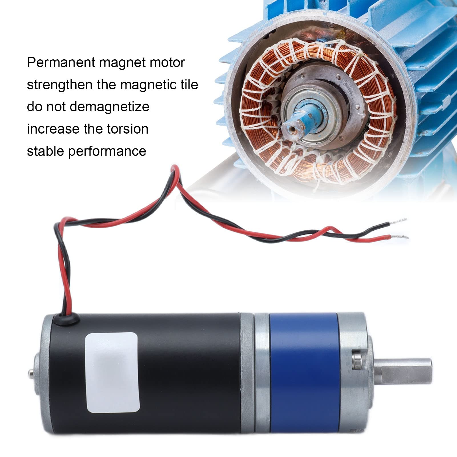 Motor de engranaje planetario eléctrico Tyenaza 36ZY DC, motor de engranaje de velocidad ajustable estable 24V (56RPM)