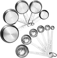 Accmor 11-Piece Stainless Steel Measuring Cups & Spoons Set - Stackable, Engraved Markings for Precise Baking & Cooking, Dry/Liquid Ingredients