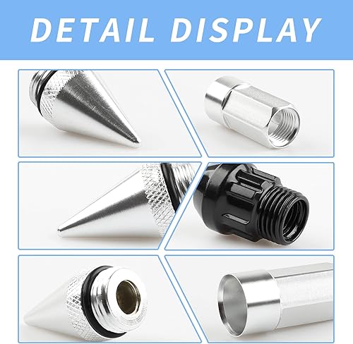 Miniatura 3 de Tuercas de rueda de sintonizador extendidas con cerraduras M12X1.5+Socket (plateado)