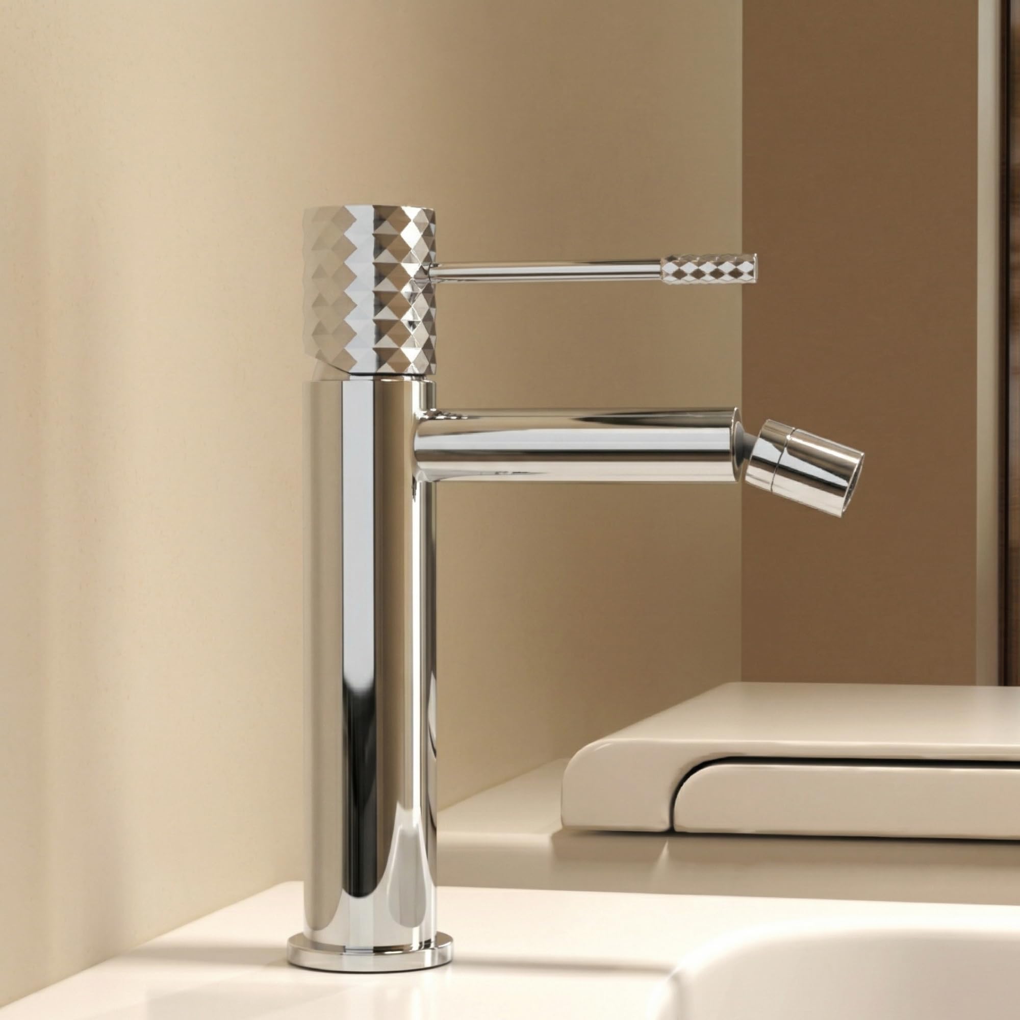 IMEX - Grifo Bidet | Grifo Monomando Bide para Baño | Grifo de Bidé con Mezclador de Agua Caliente y Fría | Griferia Bidet | Instalación Fácil | Serie Génova | Color Cromado