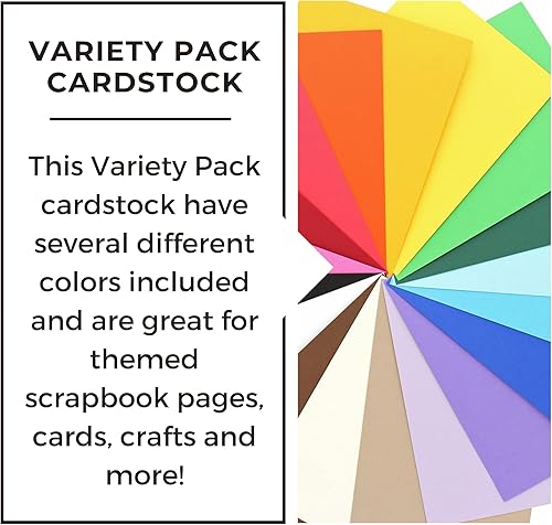 Miniatura 3 de Accent Design Paper Accents Paquete variado de cartulina, 12 x 12 pulgadas, 72 hojas esenciales de 65 libras, cartulina pesada para álbumes de